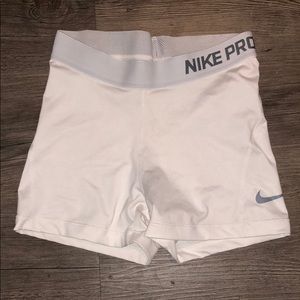 White nike pro shorts!!!